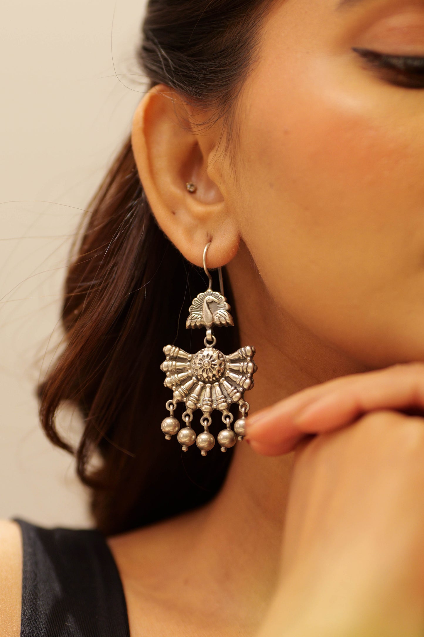 Anokhi Peacock Drop Earrings