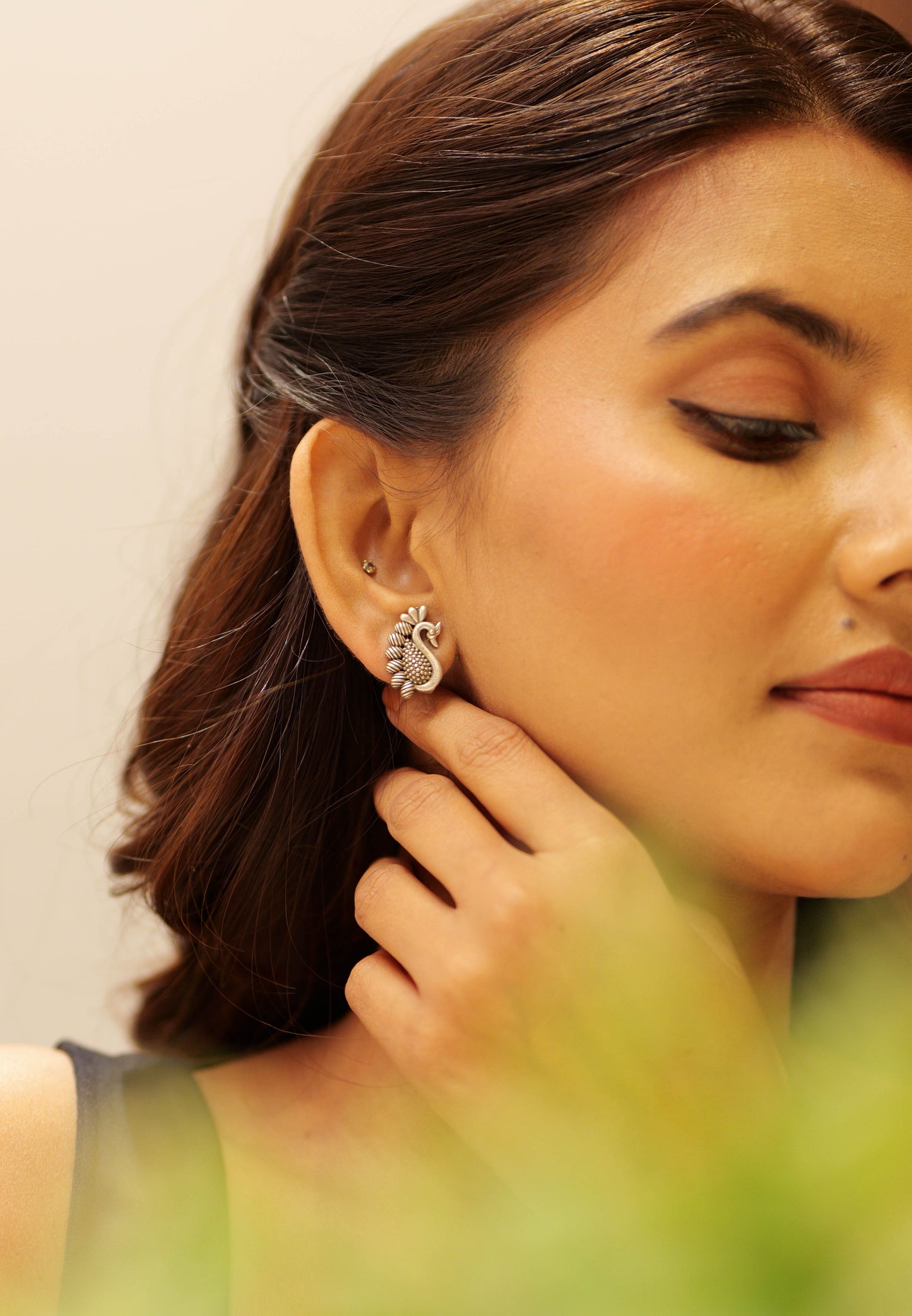 Anokhi Peacock Stud Earrings