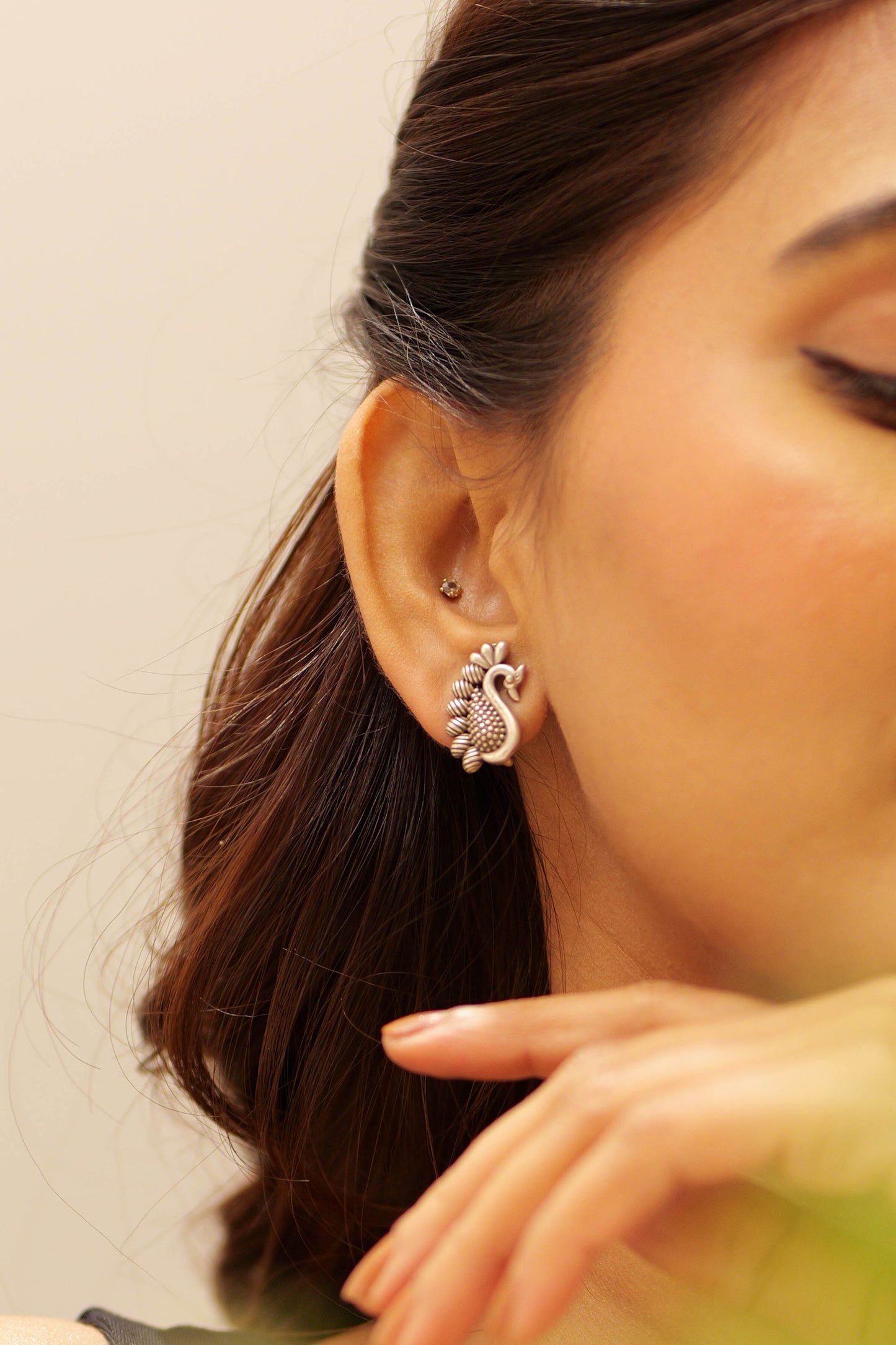 Anokhi Peacock Stud Earrings
