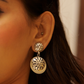 Aadhya Floral Circular Drop Earrings