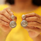 Aadhya Floral Circular Drop Earrings