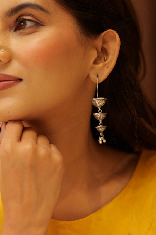 Aadhya Triple Jhumki Drop Earrings