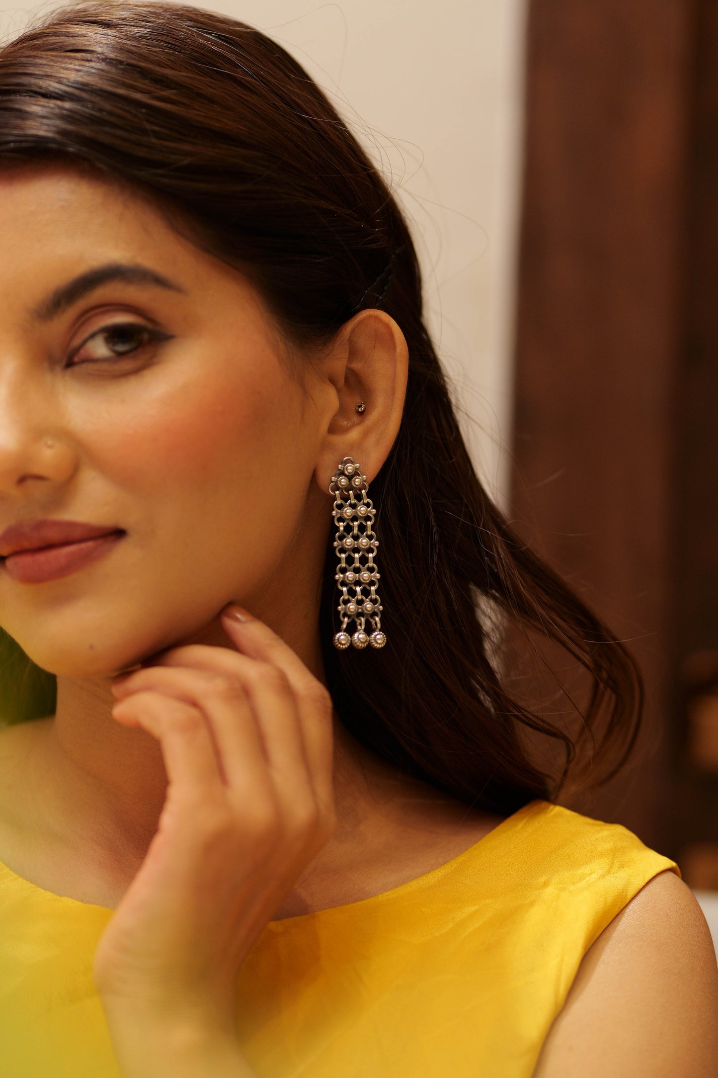 Aadhya Floral Jali Drop Earrings