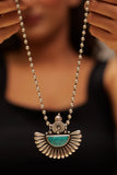 Aadhya Embossed Turquoise Petal Necklace