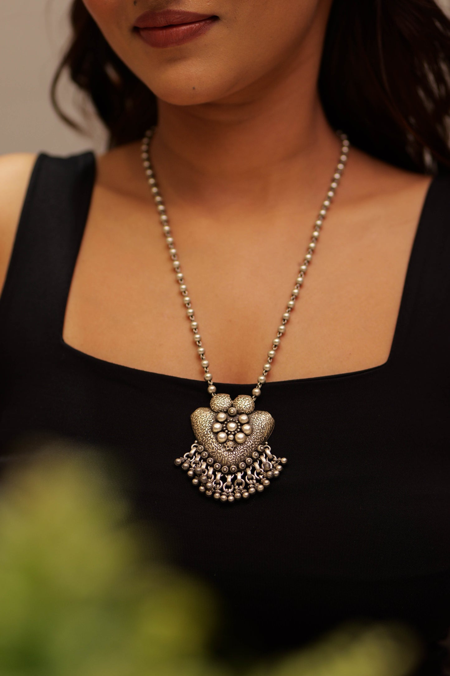 Anokhi Textured Daana Fringe Necklace