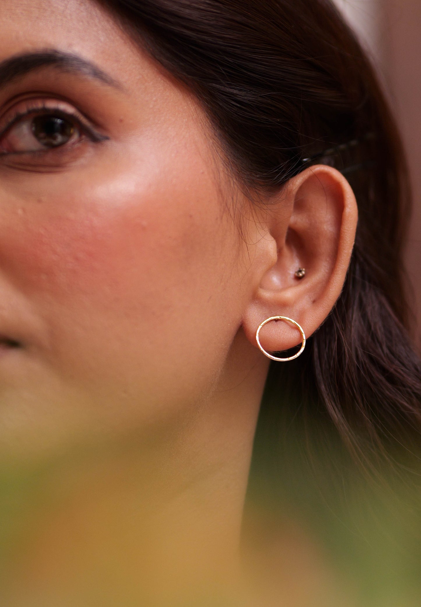 Classic Textured Circle Studs