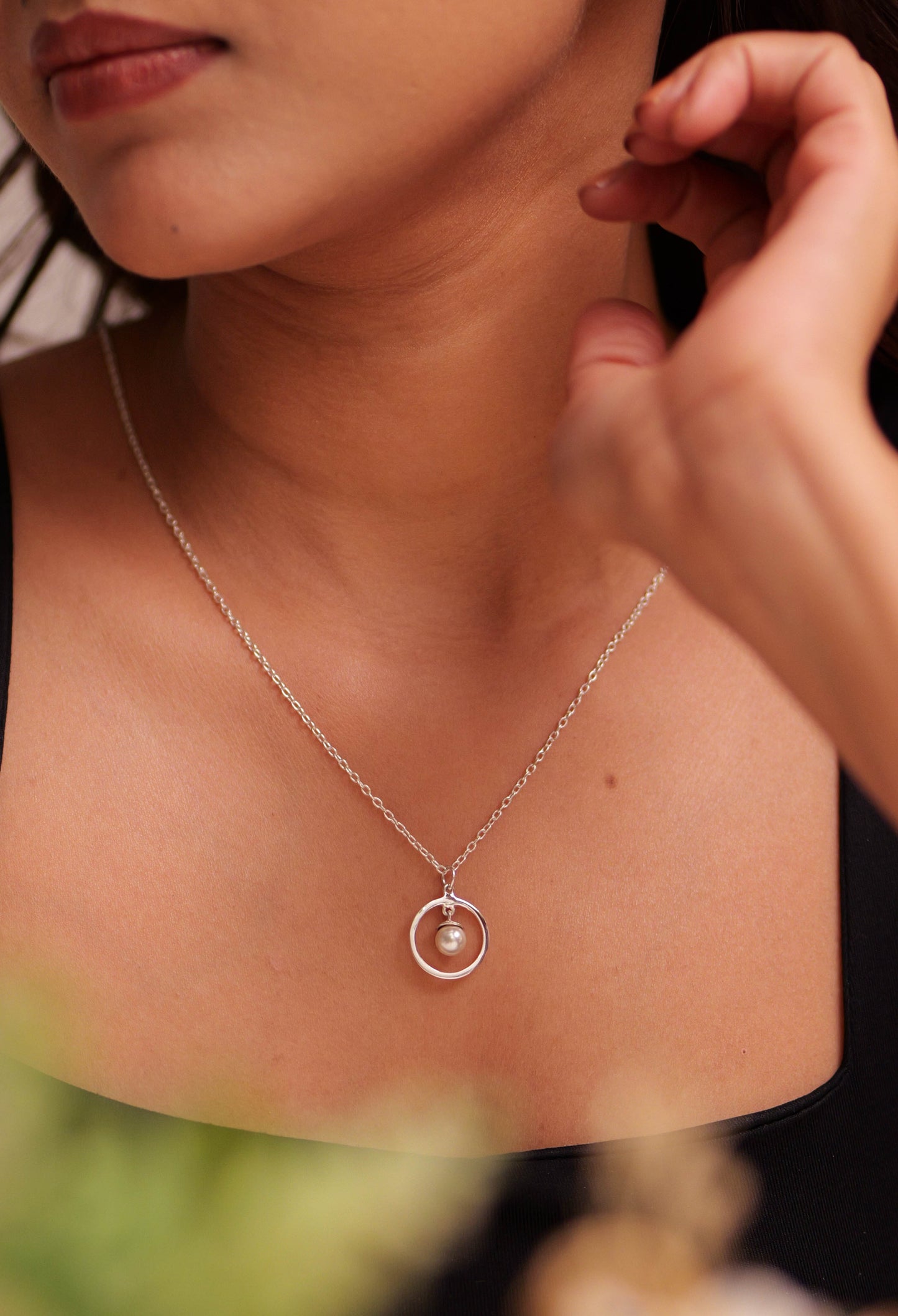 Aadhya Pearl Halo Pendant