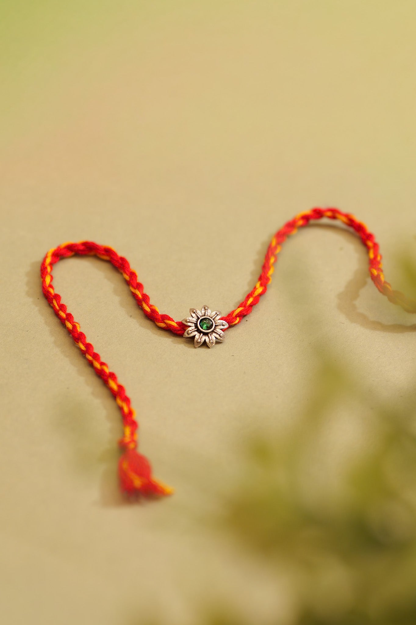 Aadhya Green Floral Rakhi