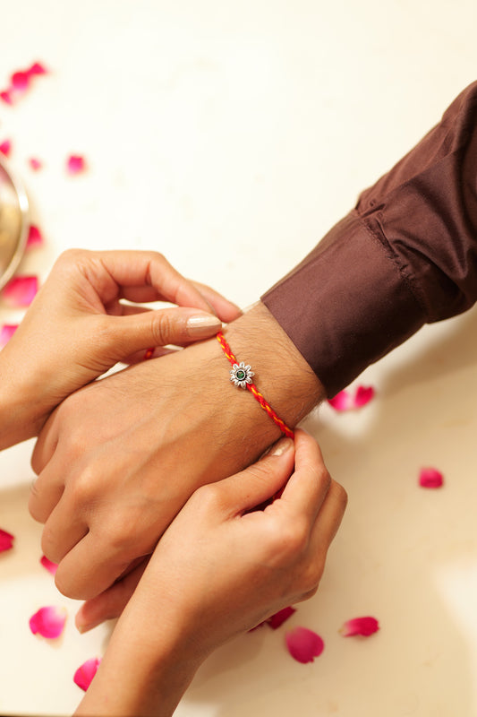 Aadhya Green Floral Rakhi