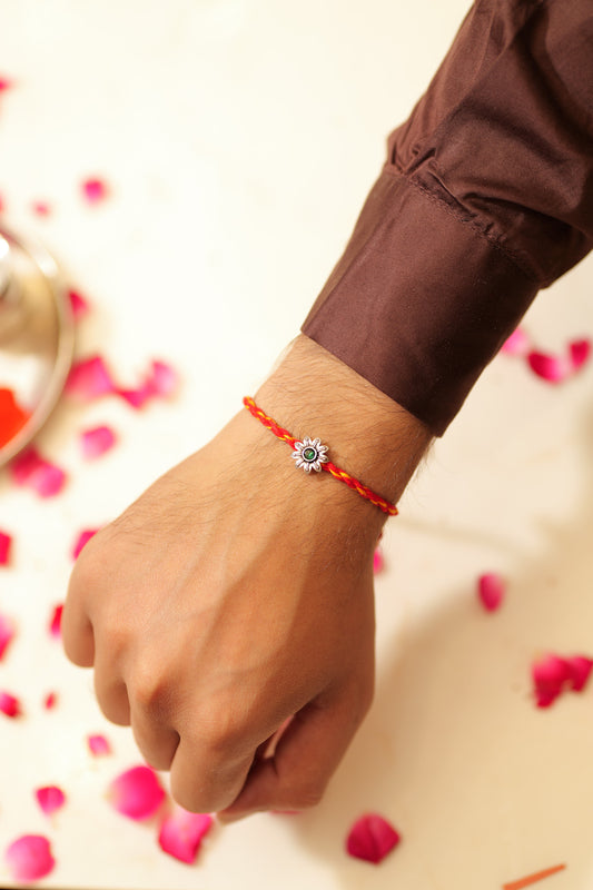 Aadhya Green Floral Rakhi