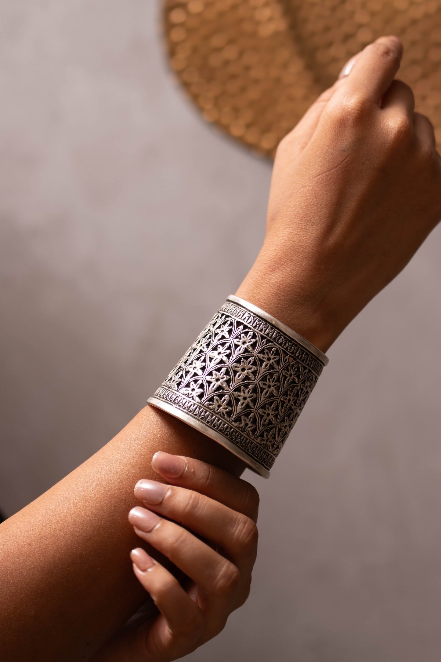 Anokhi Chitai Floral Statement Handcuff