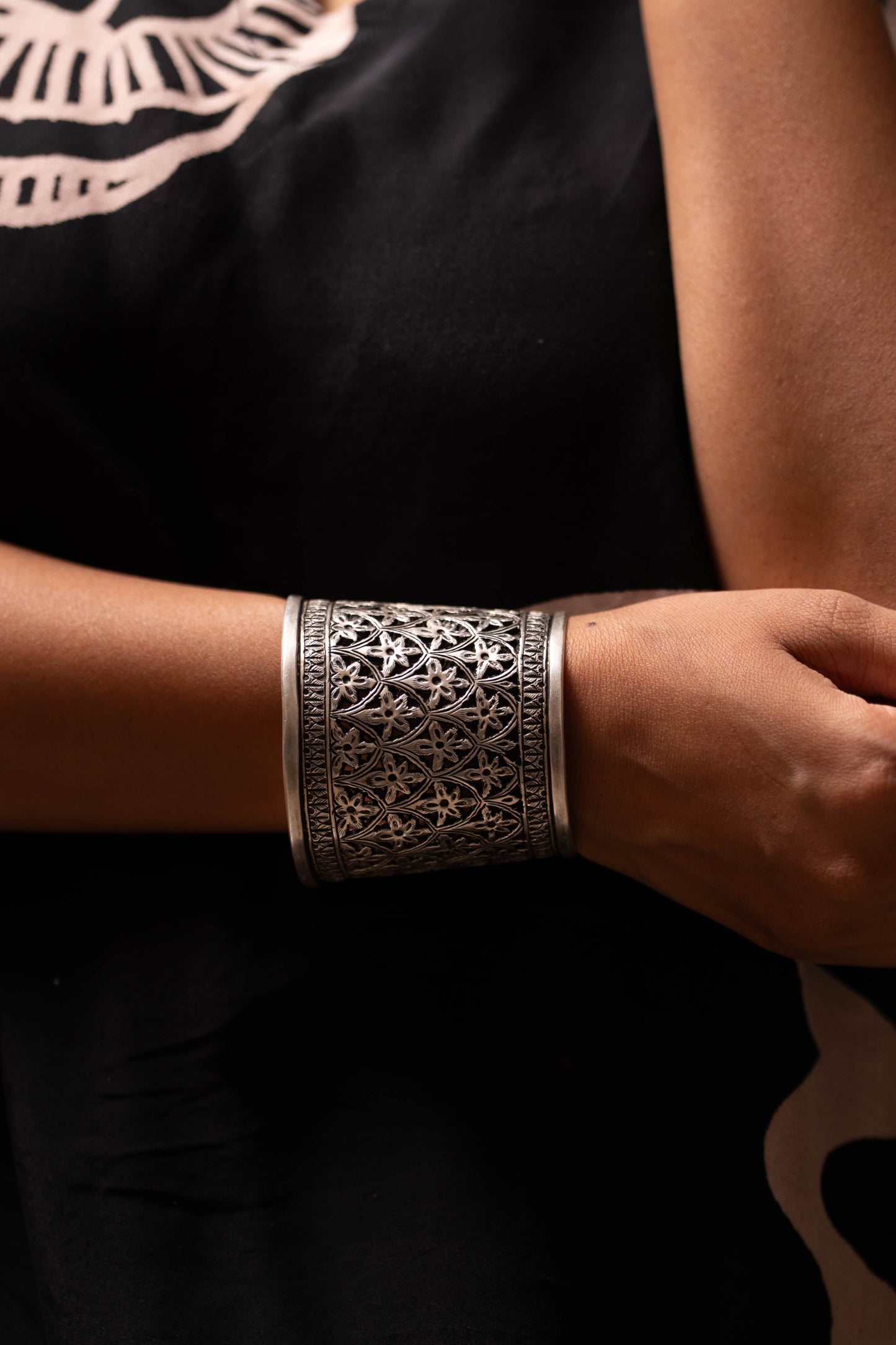 Anokhi Chitai Floral Statement Handcuff