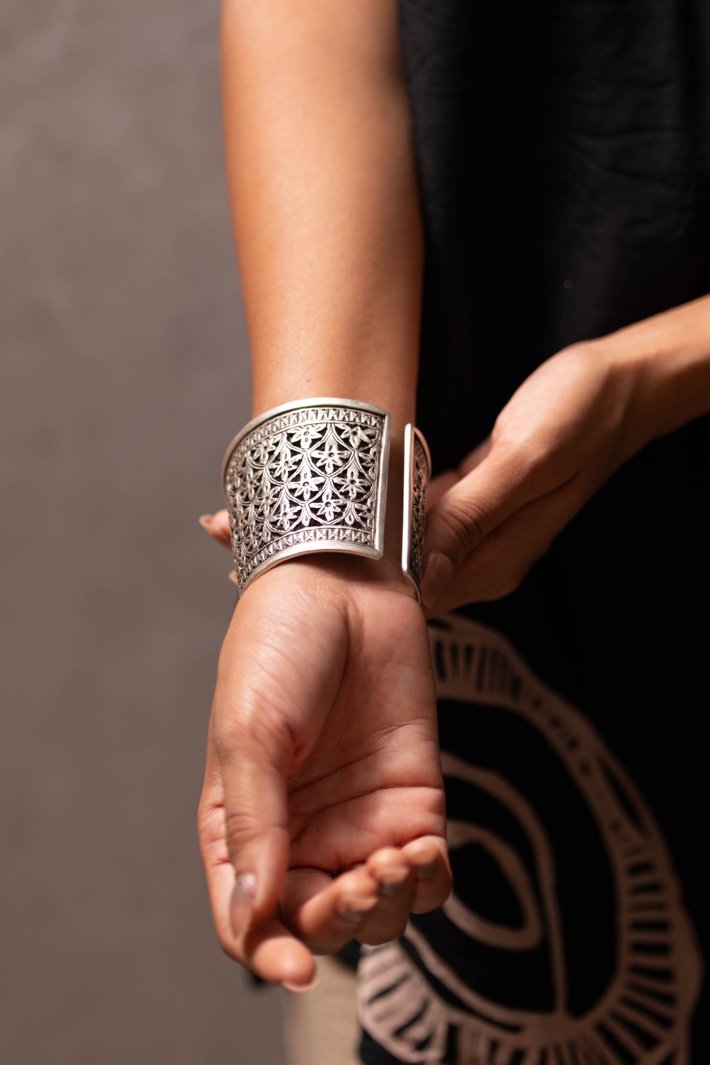 Anokhi Chitai Floral Statement Handcuff