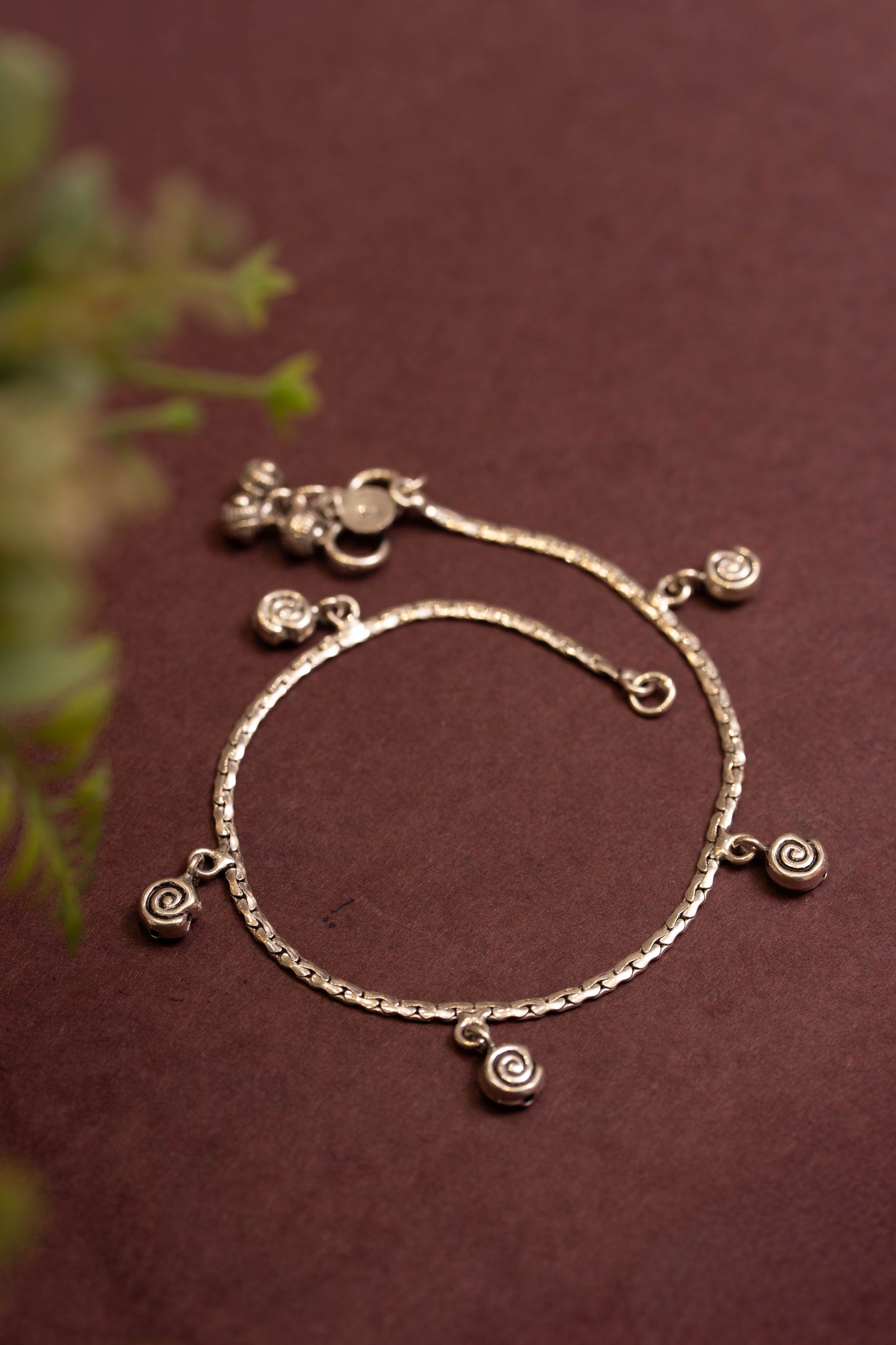 Anokhi Intricate Spiral Anklet Pair