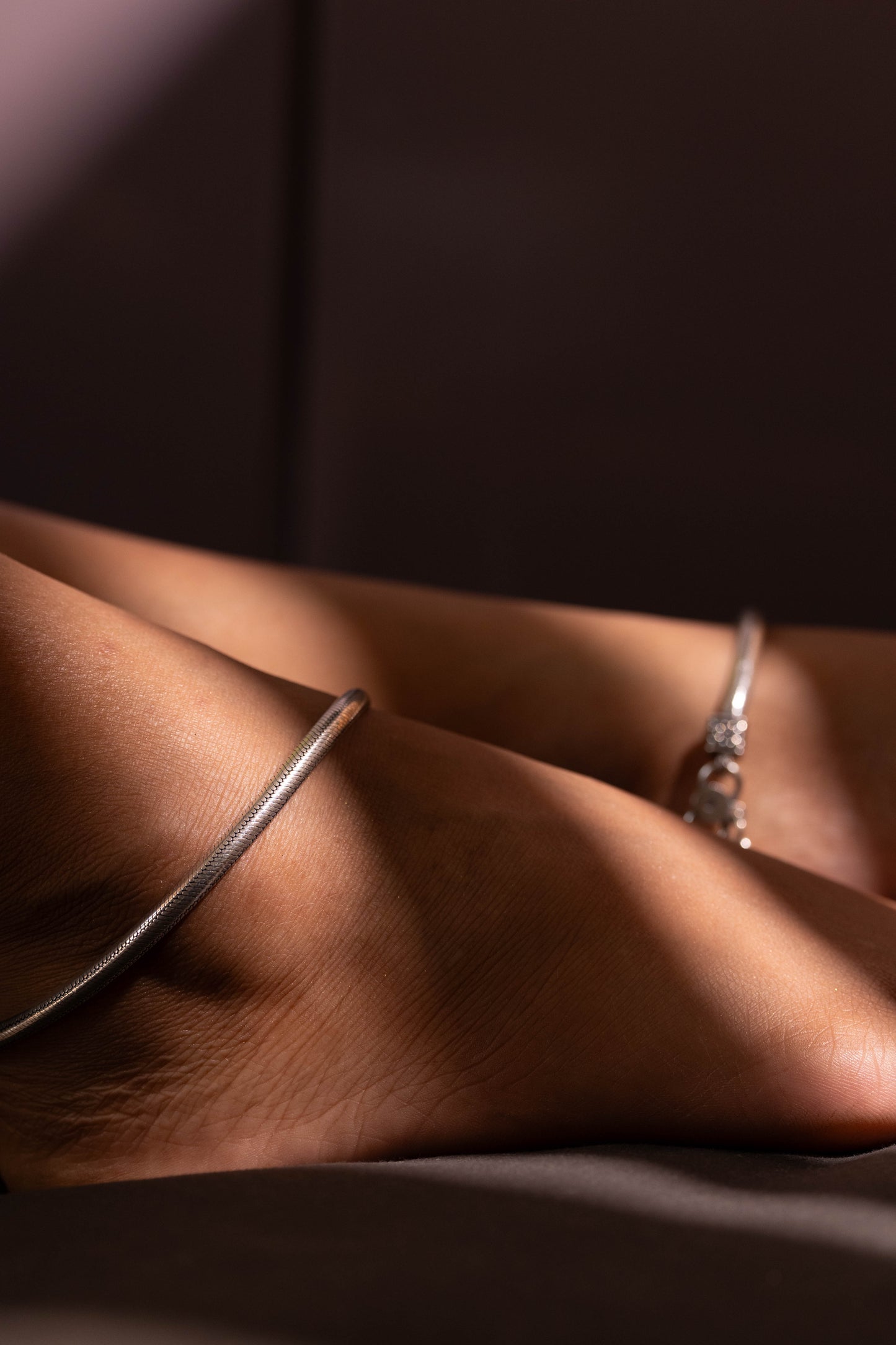 Aadhya Flat Snake Chain Anklet Pair