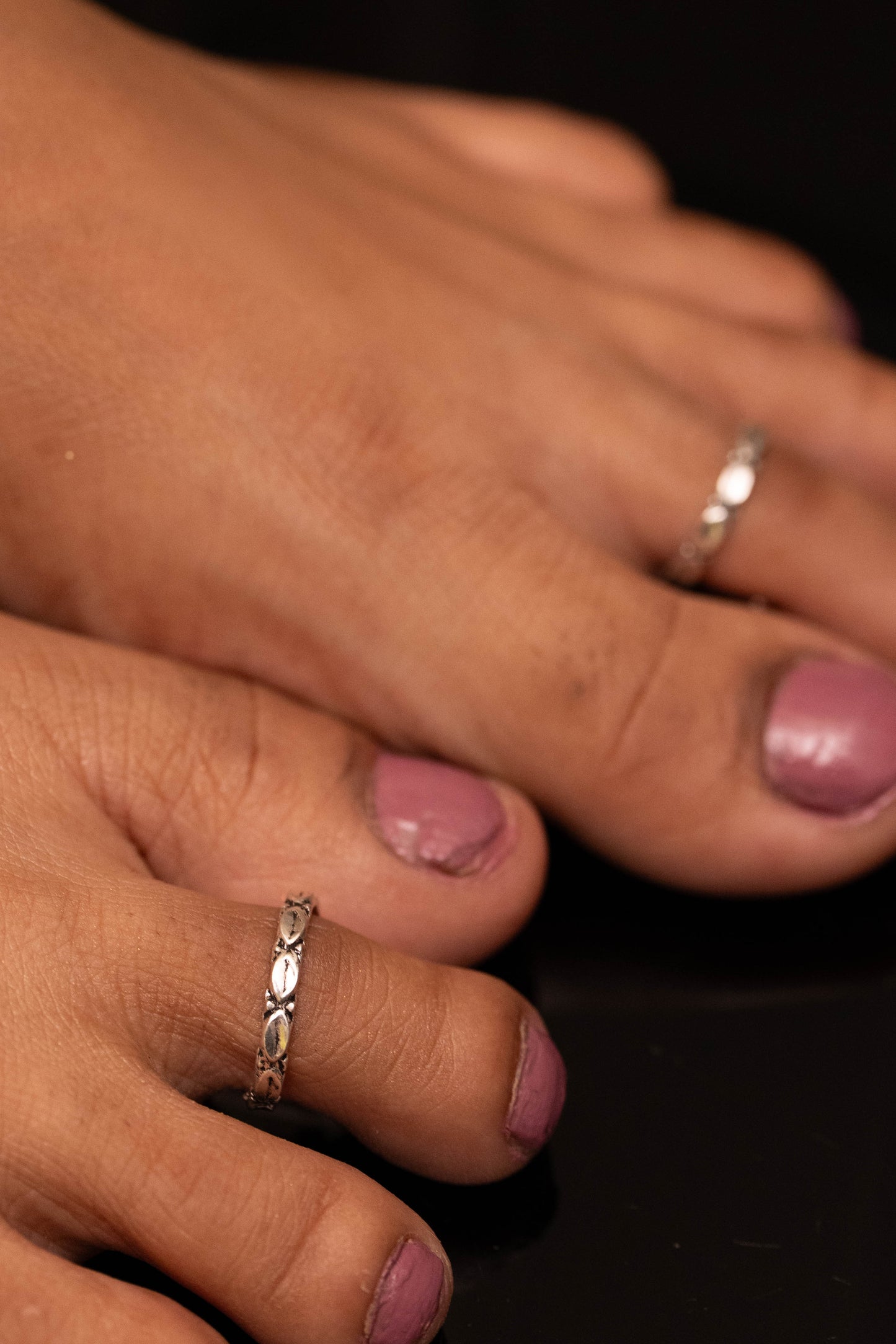 Aadhya Textured Sequence Toe Ring