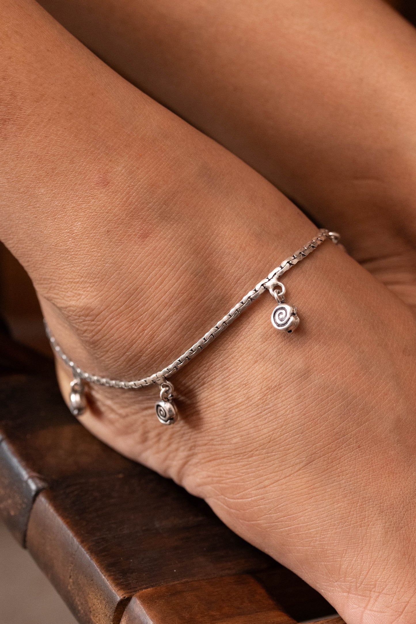 Anokhi Intricate Spiral Anklet Pair