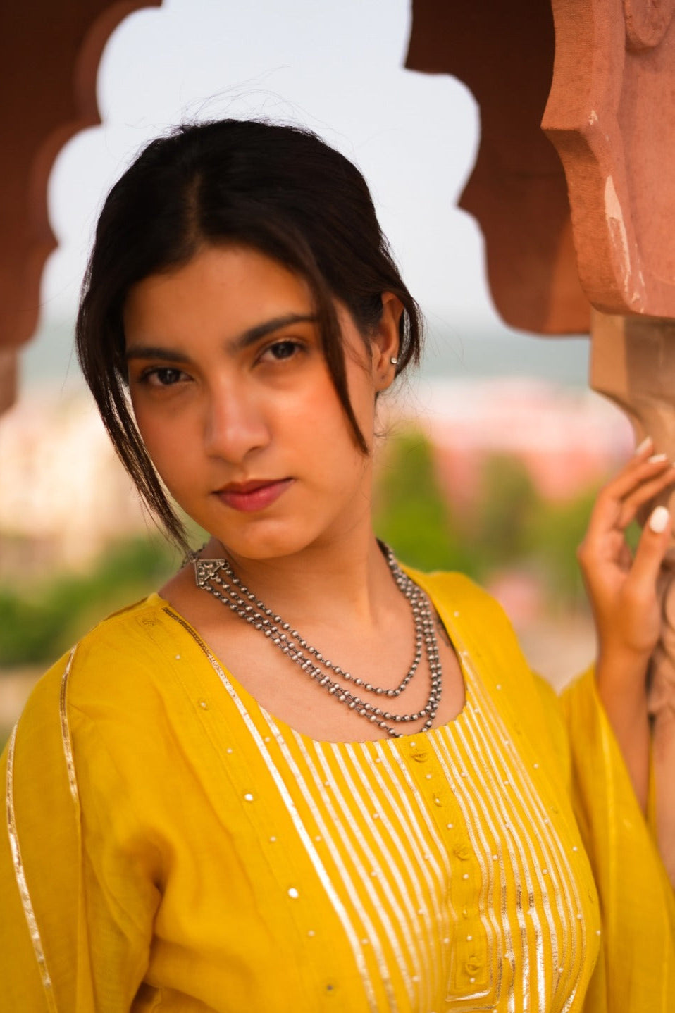 Virasat triple Layered Ball Chain Necklace