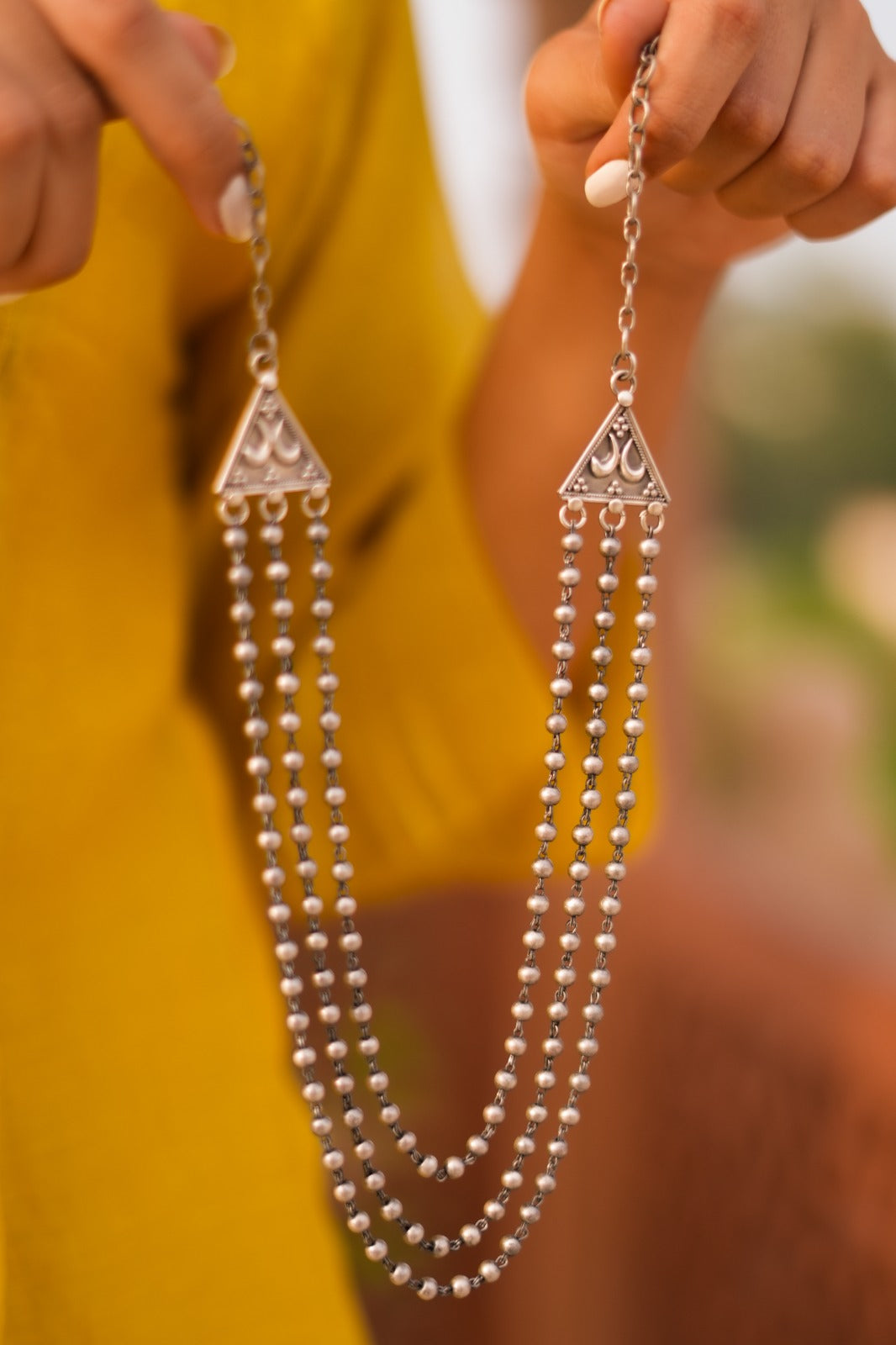 Virasat triple Layered Ball Chain Necklace