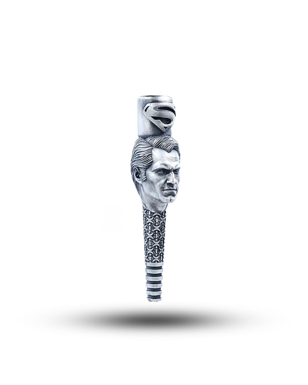 Superman Luxury Silver Hookah Mouth Tip Pipe