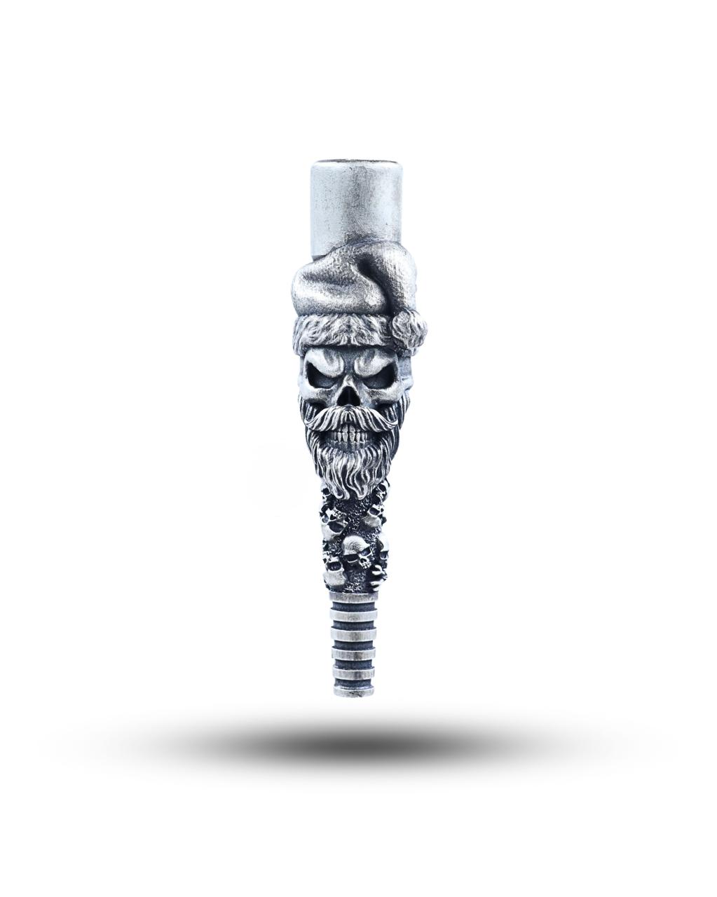 Santa Skull Silver Hookah Mouth Tip Pipe