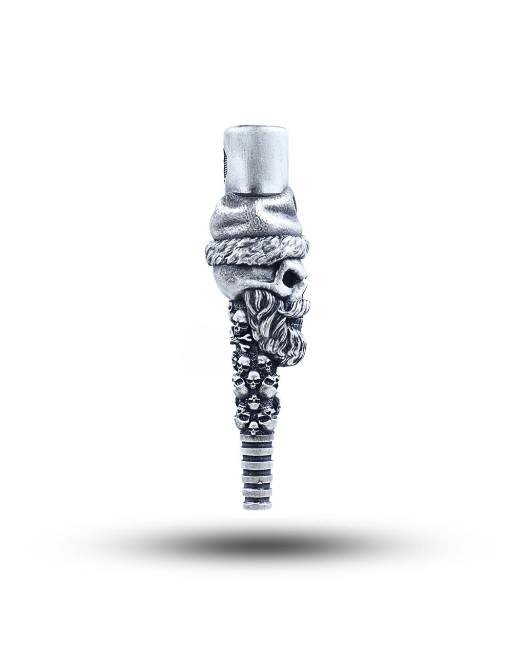 Santa Skull Silver Hookah Mouth Tip Pipe