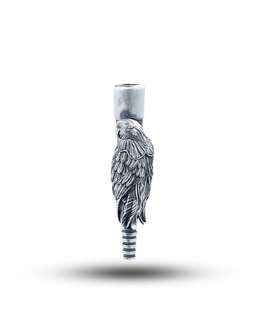 Parrot Majesty Silver Hookah Mouth Tip Pipe