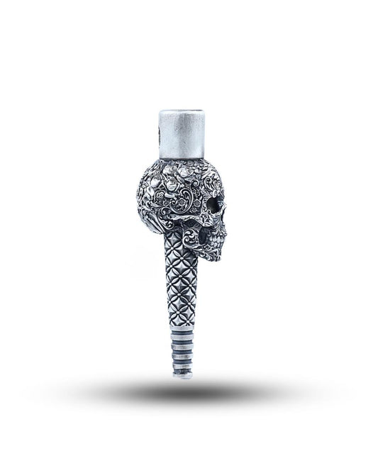 Skull Ornament Silver Hookah Mouth Tip Pipe